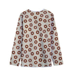 Chocolate Donuts Pattern Print Long Sleeve Short Coat