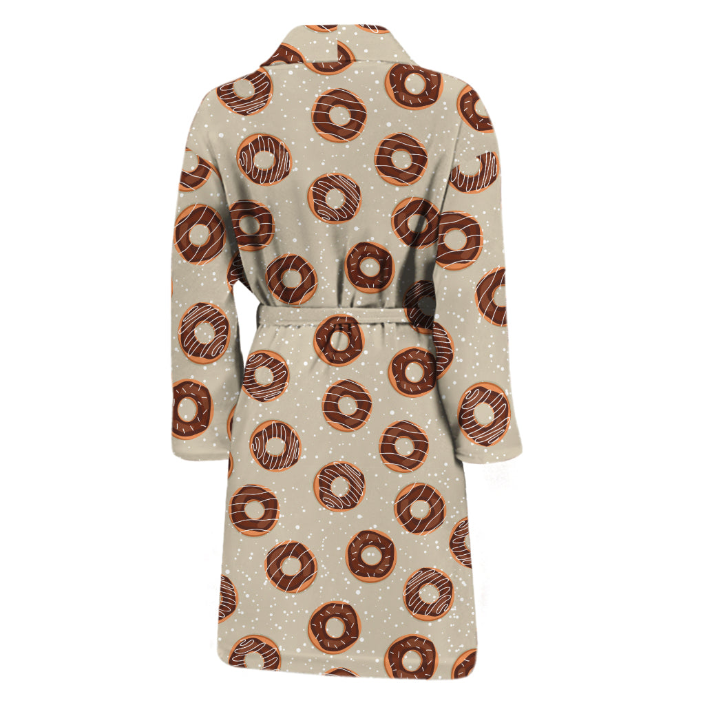Chocolate Donuts Pattern Print Men's Bathrobe