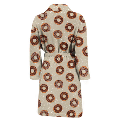 Chocolate Donuts Pattern Print Men's Bathrobe