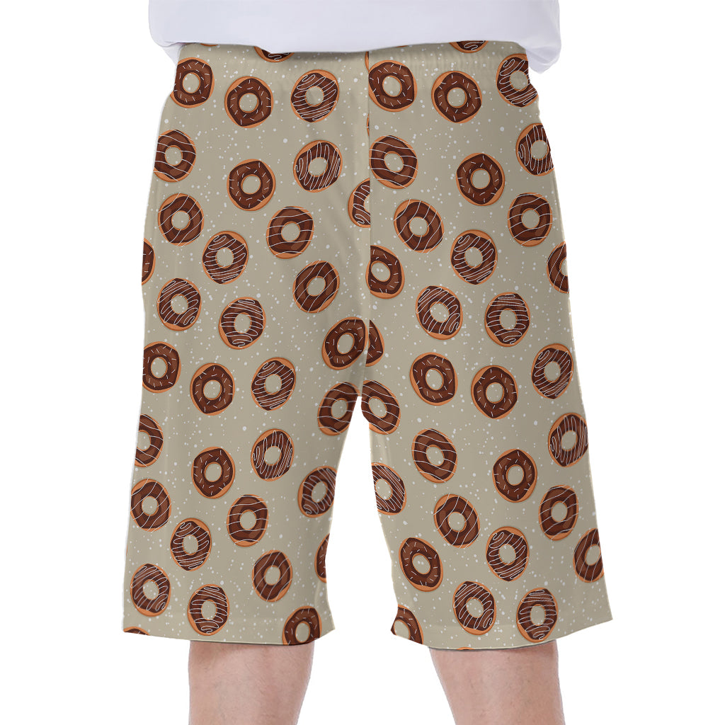 Chocolate Donuts Pattern Print Men's Beach Shorts