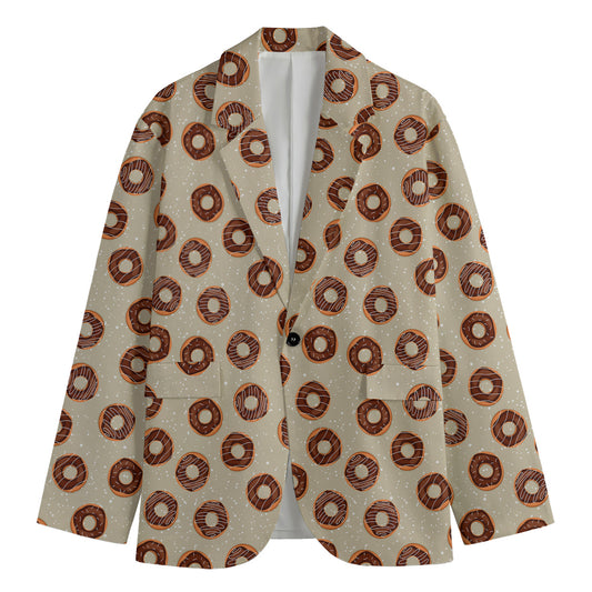 Chocolate Donuts Pattern Print Men's Blazer