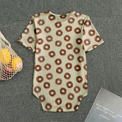 Chocolate Donuts Pattern Print Men's Bodysuit