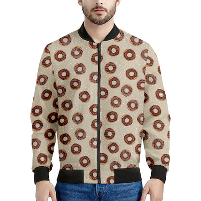 Chocolate Donuts Pattern Print Men's Bomber Jacket