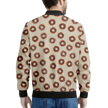Chocolate Donuts Pattern Print Men's Bomber Jacket