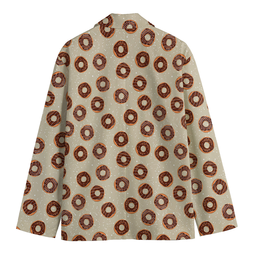 Chocolate Donuts Pattern Print Men's Cotton Blazer