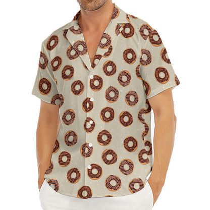 Chocolate Donuts Pattern Print Men's Deep V-Neck Shirt