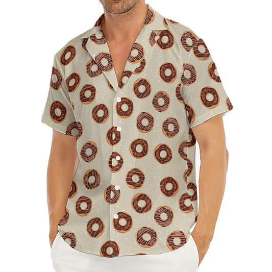 Chocolate Donuts Pattern Print Men's Deep V-Neck Shirt