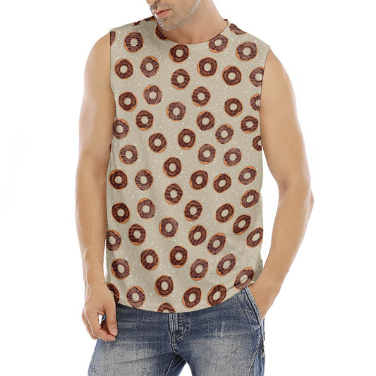 Chocolate Donuts Pattern Print Men's Fitness Tank Top