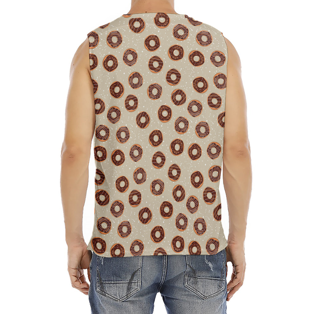 Chocolate Donuts Pattern Print Men's Fitness Tank Top