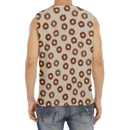 Chocolate Donuts Pattern Print Men's Fitness Tank Top
