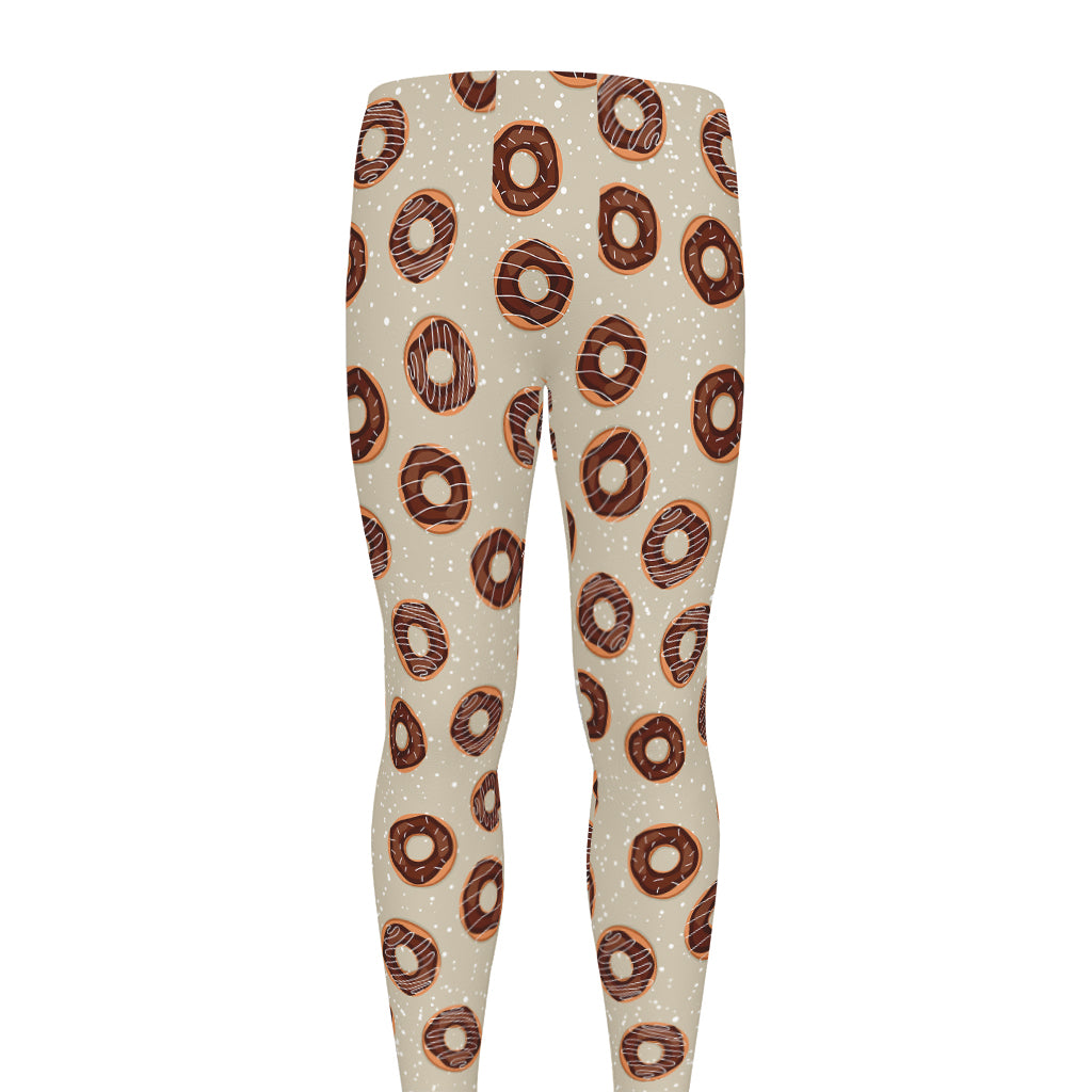 Chocolate Donuts Pattern Print Men's leggings