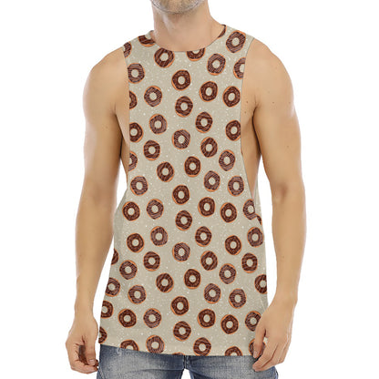 Chocolate Donuts Pattern Print Men's Muscle Tank Top