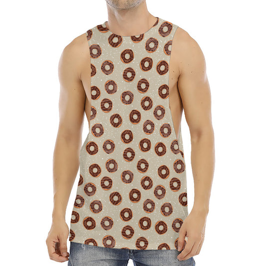 Chocolate Donuts Pattern Print Men's Muscle Tank Top