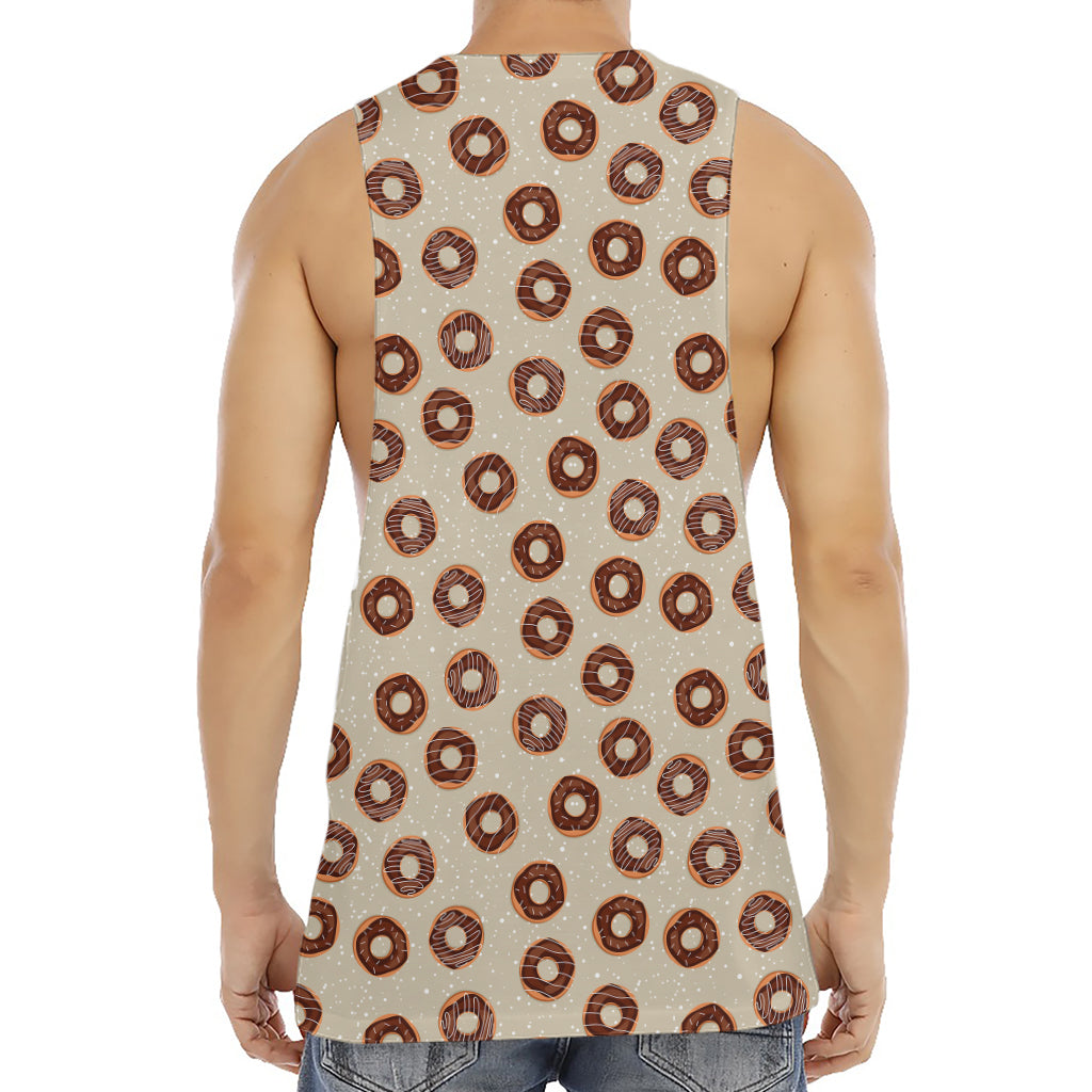 Chocolate Donuts Pattern Print Men's Muscle Tank Top