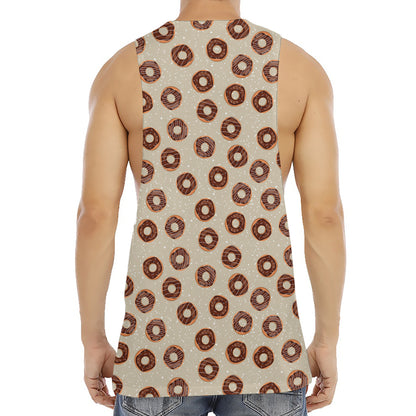 Chocolate Donuts Pattern Print Men's Muscle Tank Top