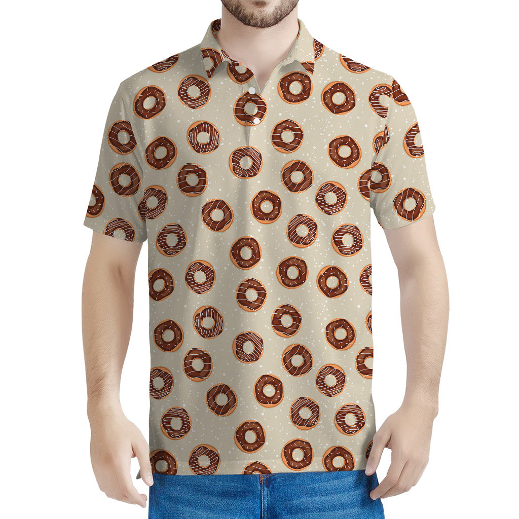 Chocolate Donuts Pattern Print Men's Polo Shirt