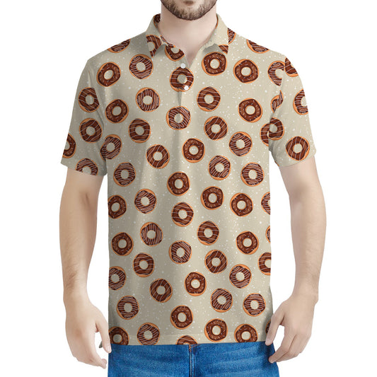 Chocolate Donuts Pattern Print Men's Polo Shirt
