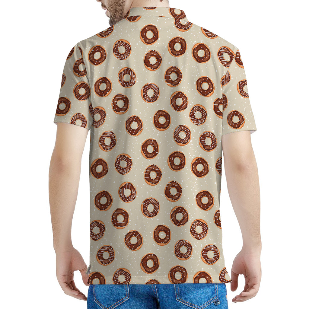 Chocolate Donuts Pattern Print Men's Polo Shirt