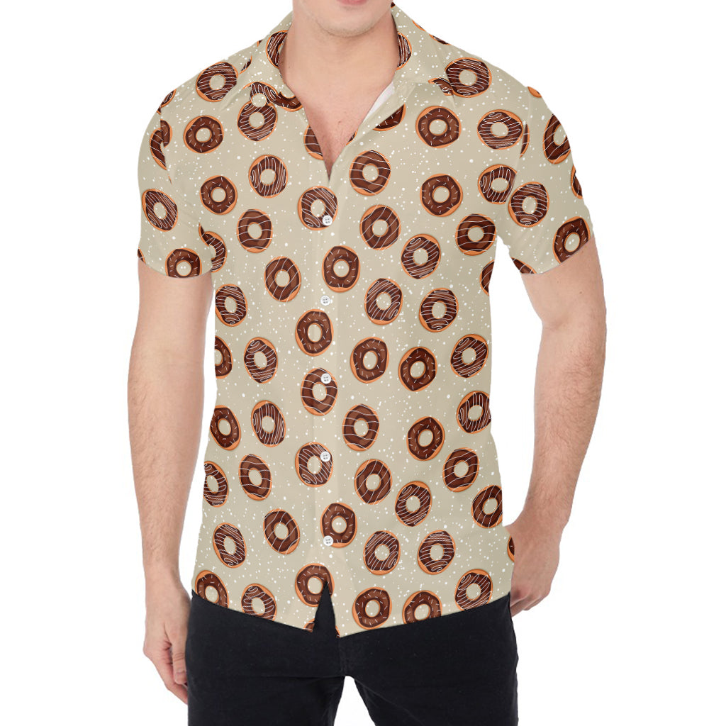 Chocolate Donuts Pattern Print Men's Shirt