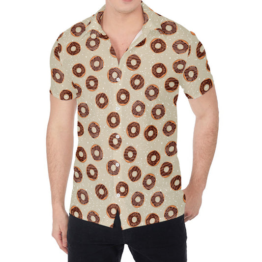 Chocolate Donuts Pattern Print Men's Shirt