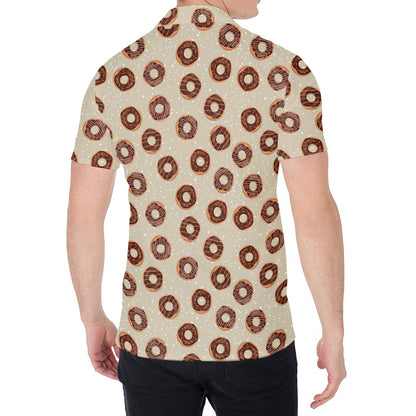 Chocolate Donuts Pattern Print Men's Shirt