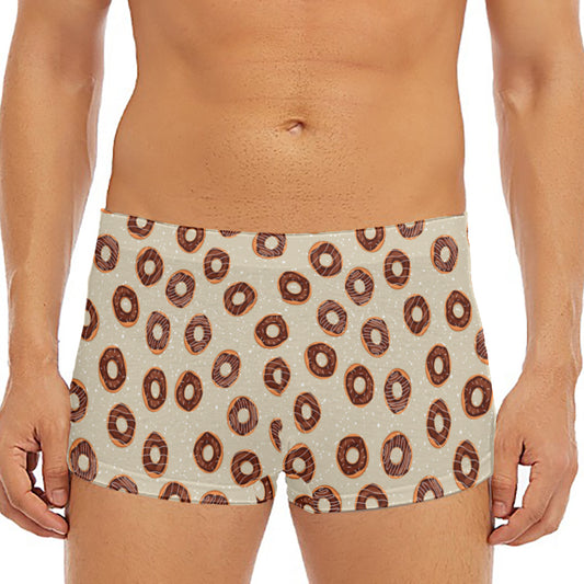 Chocolate Donuts Pattern Print Men's Short Boxer Briefs