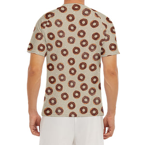 Chocolate Donuts Pattern Print Men's Short Sleeve Rash Guard