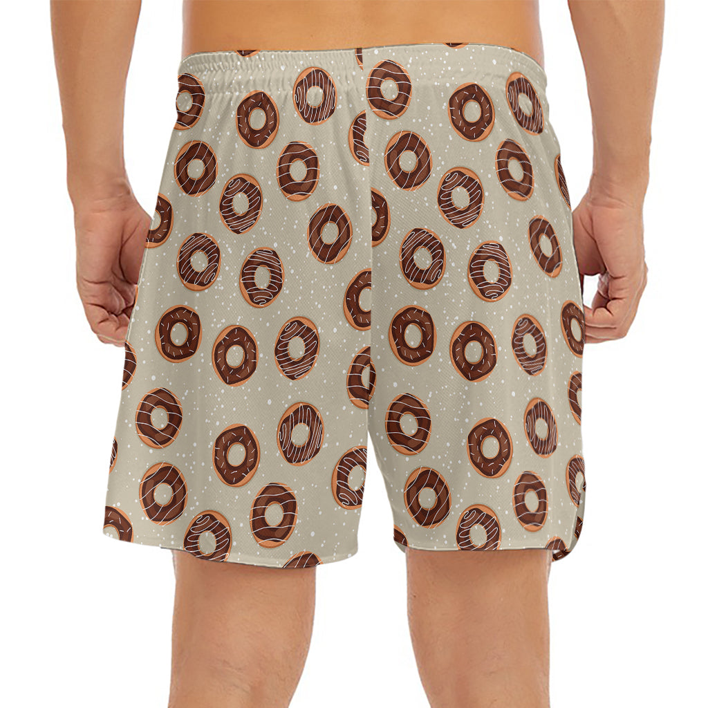 Chocolate Donuts Pattern Print Men's Split Running Shorts