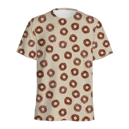 Chocolate Donuts Pattern Print Men's Sports T-Shirt