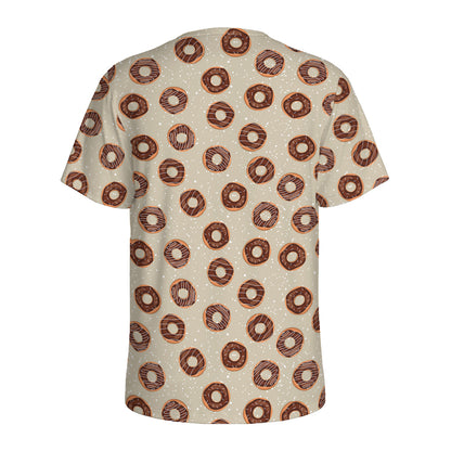 Chocolate Donuts Pattern Print Men's Sports T-Shirt