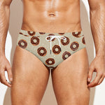 Chocolate Donuts Pattern Print Men's Swim Briefs