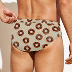 Chocolate Donuts Pattern Print Men's Swim Briefs