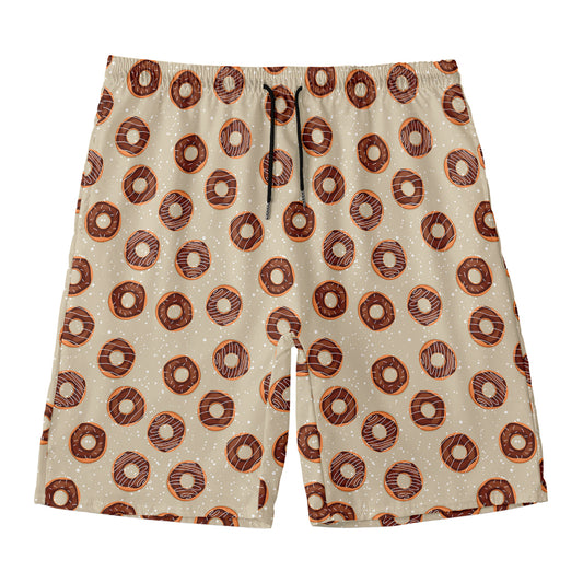 Chocolate Donuts Pattern Print Men's Swim Trunks
