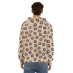 Chocolate Donuts Pattern Print Men's Velvet Pullover Hoodie