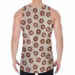 Chocolate Donuts Pattern Print Men's Velvet Tank Top