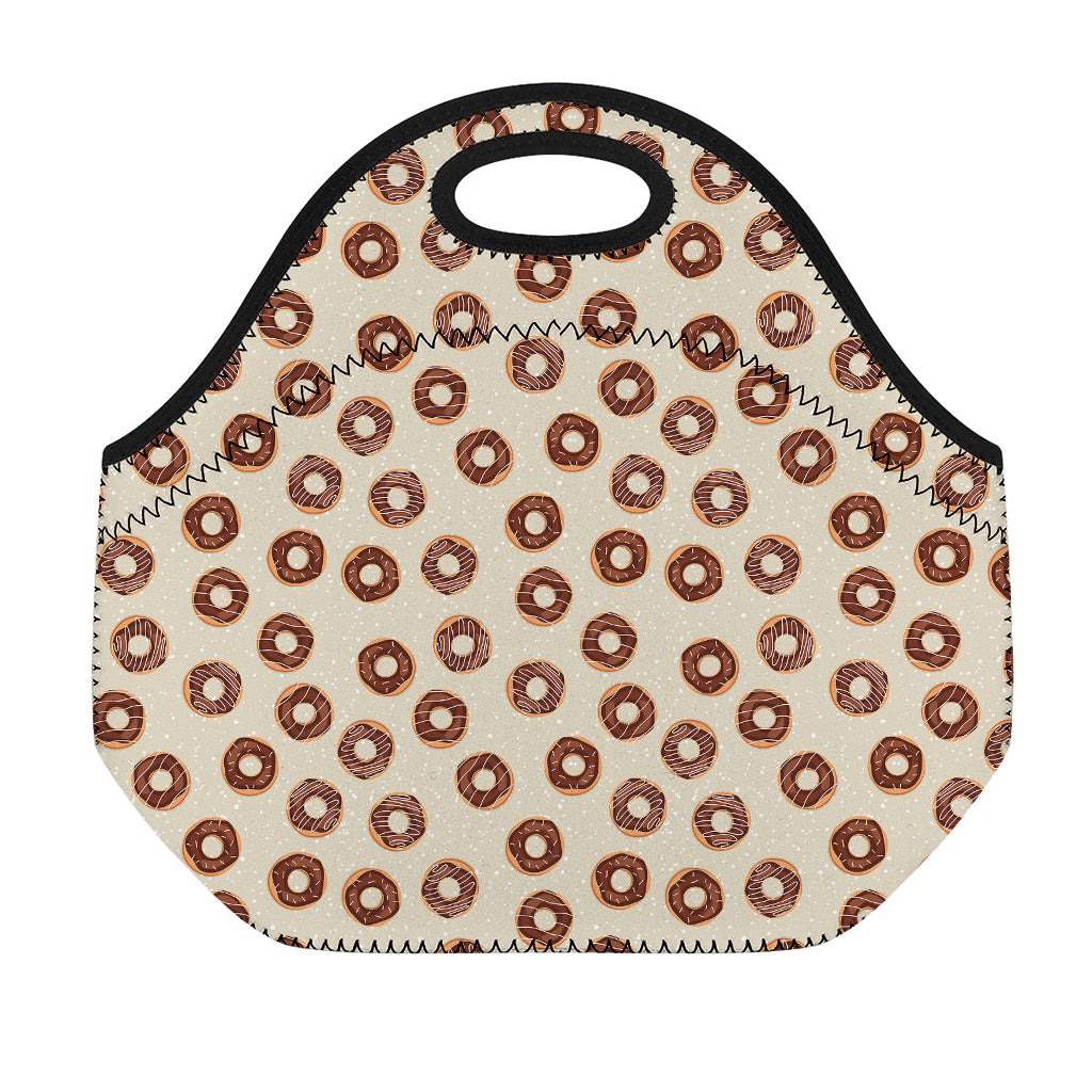 Chocolate Donuts Pattern Print Neoprene Lunch Bag