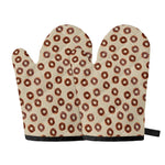 Chocolate Donuts Pattern Print Oven Mitts