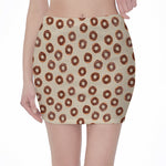 Chocolate Donuts Pattern Print Pencil Mini Skirt