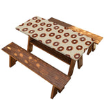Chocolate Donuts Pattern Print Picnic Table Cover