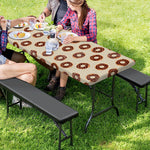 Chocolate Donuts Pattern Print Picnic Table Cover