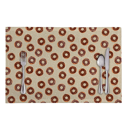 Chocolate Donuts Pattern Print Placemat