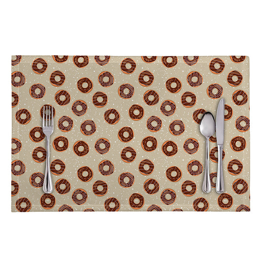 Chocolate Donuts Pattern Print Placemat