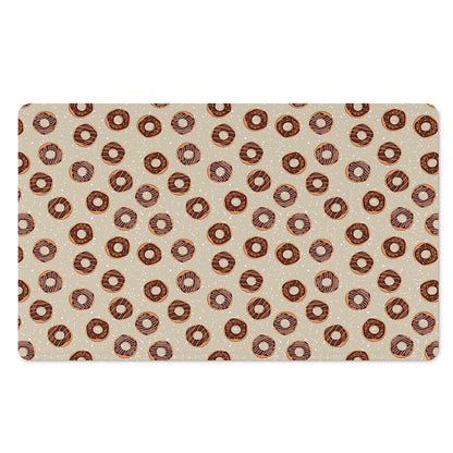 Chocolate Donuts Pattern Print Polyester Doormat