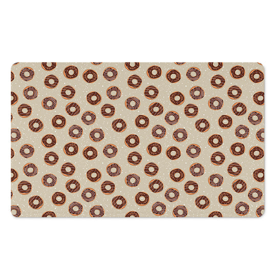 Chocolate Donuts Pattern Print Polyester Doormat