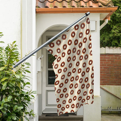 Chocolate Donuts Pattern Print Polyester Flag