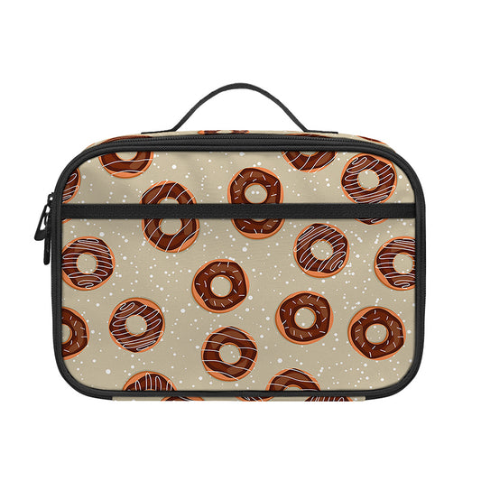 Chocolate Donuts Pattern Print Portable Lunch Bag