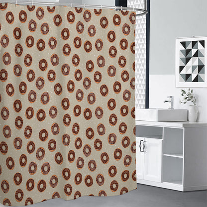 Chocolate Donuts Pattern Print Premium Shower Curtain