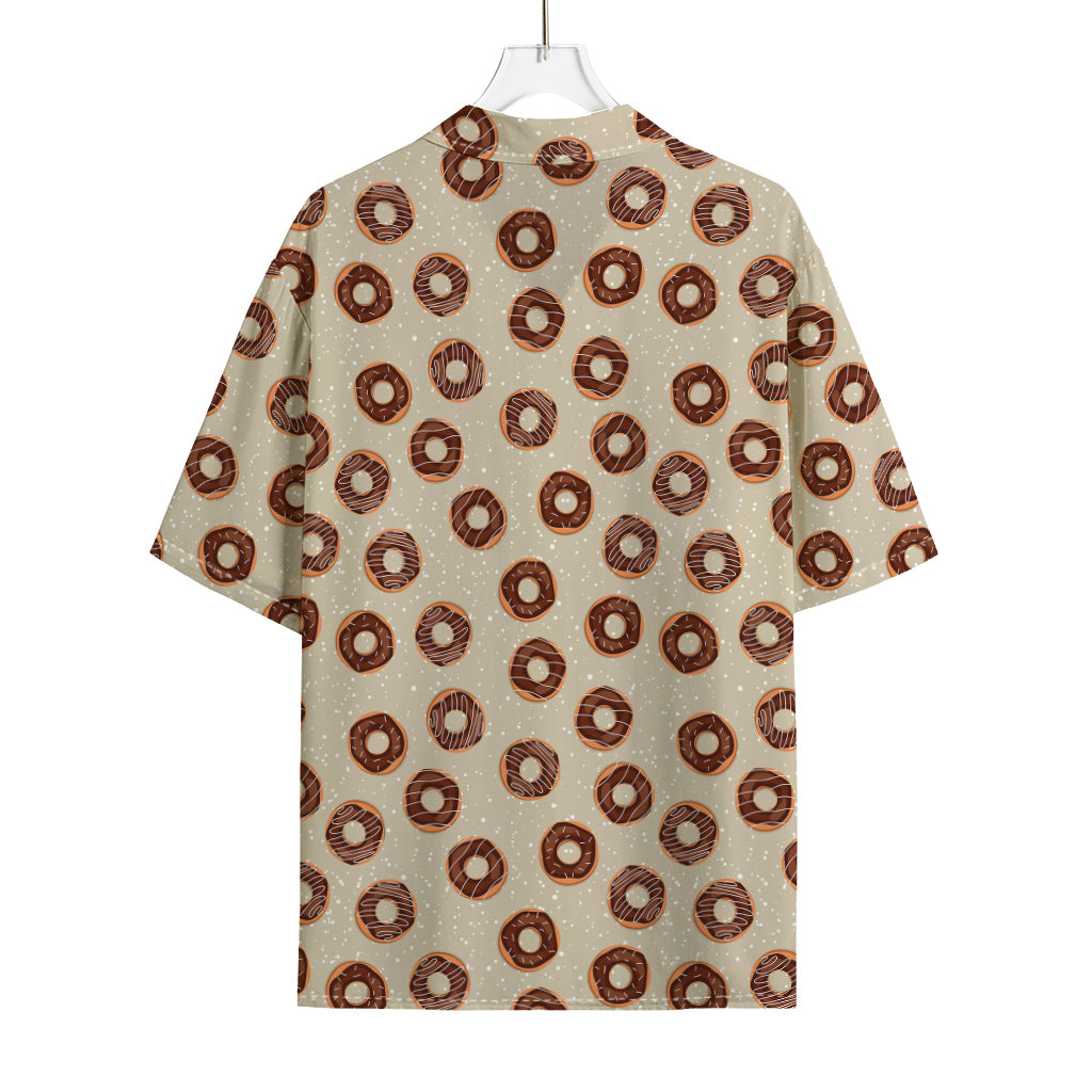 Chocolate Donuts Pattern Print Rayon Hawaiian Shirt