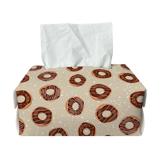Chocolate Donuts Pattern Print Rectangle Tissue Box Cover