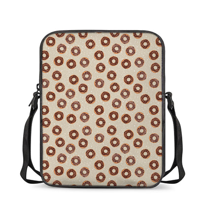 Chocolate Donuts Pattern Print Rectangular Crossbody Bag